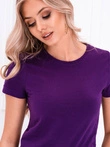 T-shirt damski basic 001SLR - fioletowy