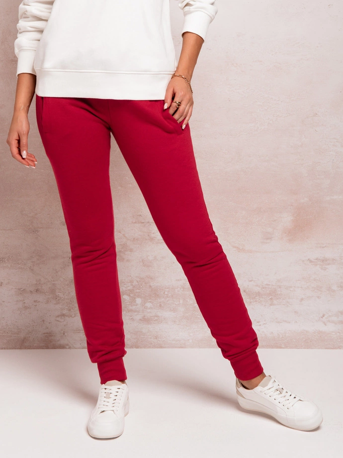 Spodnie damskie dresowe 001PLR - czerwone