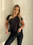 T-shirt z falbanką SLR096- czarny