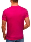 T-shirt męski basic 970S - ciemnoróżowy
