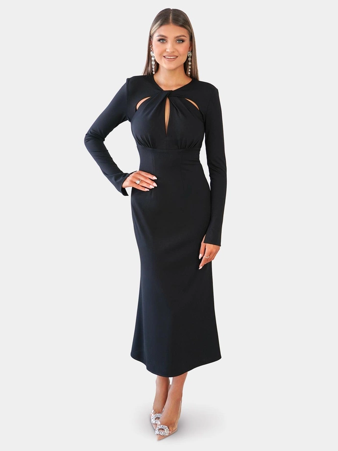 Sukienka midi SANTI DLR145 - czarna