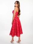 Sukienka midi MARILYN w kwiaty DLR134 - czerwony