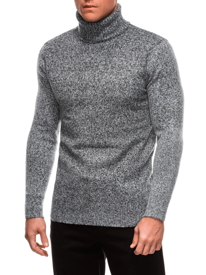 Sweter męski z golfem 247E - grafitowy