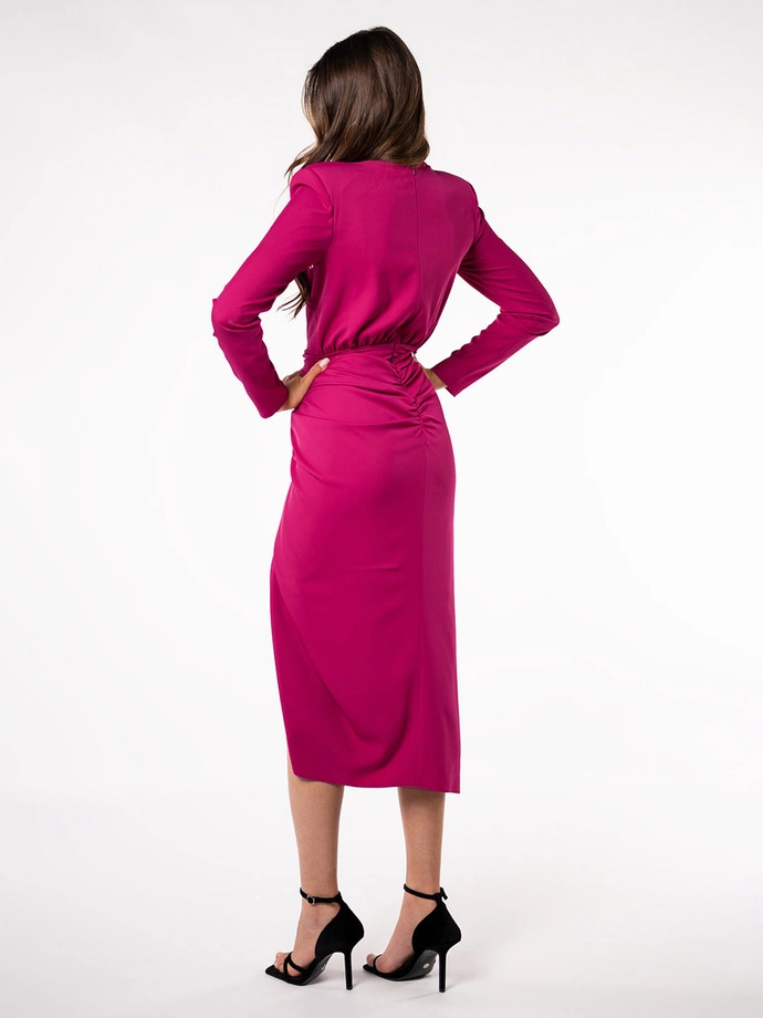 Sukienka midi LORENA DLR142 - fuksja