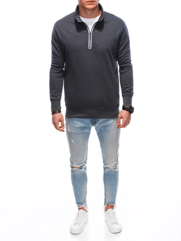 Bluza męska ze stójka rozpinaną na suwak V7 1353B - grafitowa