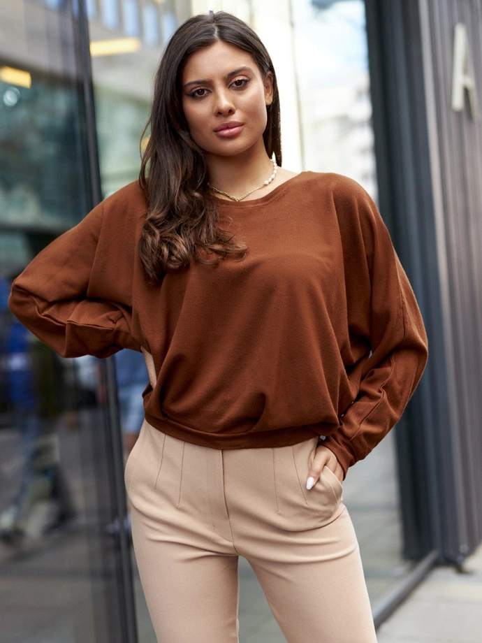 Bluzka damska 021LLR - brązowa