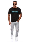 T-shirt męski z nadrukiem 1846S - czarny