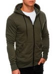 Bluza męska z kapturem 1211B - oliwkowa
