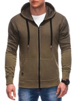 Bluza męska rozpinana z kapturem OM-SSWS-0127 - oliwkowa V2