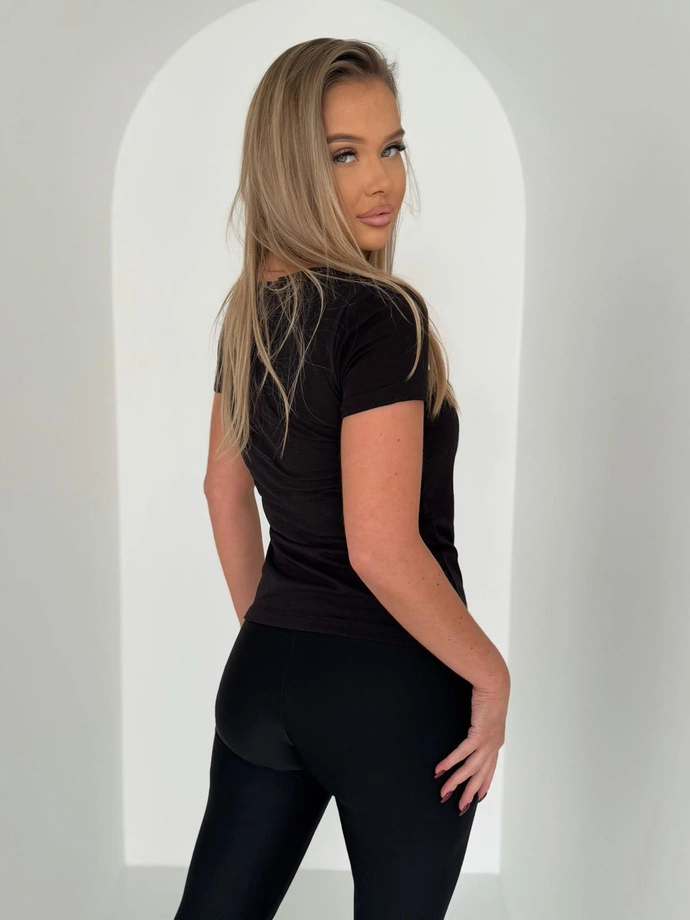 T-shirt bawełniany SLR098 - czarny