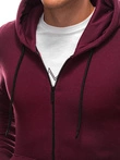 Bluza męska z kapturem 1211B - burgundowa