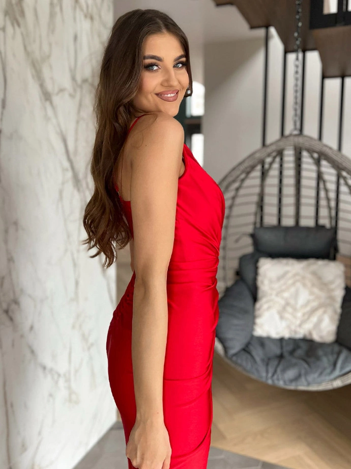 Sukienka midi KENDALL DLR152 - czerwona