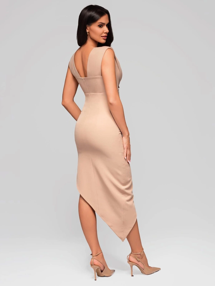 Sukienka midi LAURA DLR138 - beżowa