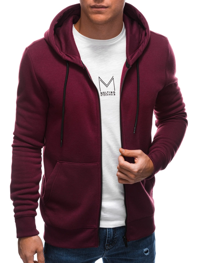Bluza męska z kapturem 1211B - burgundowa