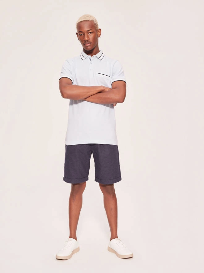 Krótkie spodenki męskie PRM SH 302 W429 - niebieski melanż