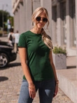 T-shirt damski basic 001SLR - ciemnozielony