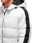 Kurtka męska zimowa pikowana - biała V5 EM-JAHP-0101
