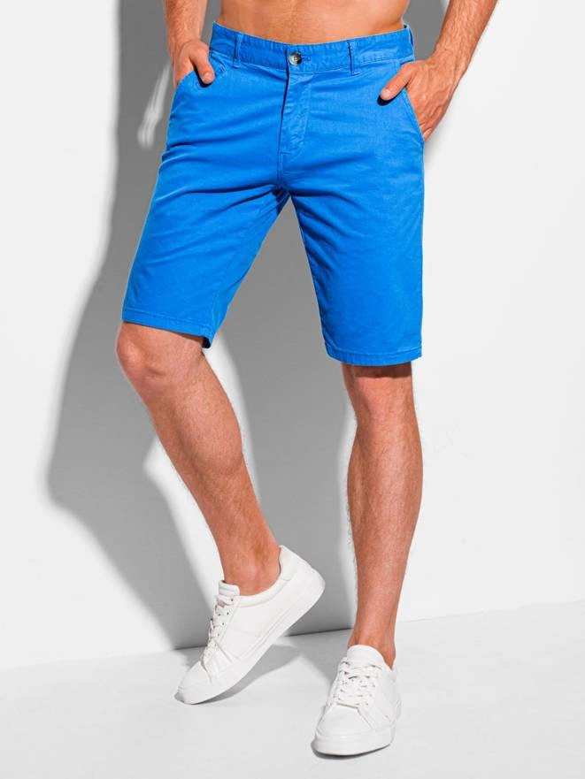 Krótkie spodenki męskie chino 341W - niebieskie