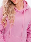 Bluza damska z kapturem 002TLR - ciemnoróżowa