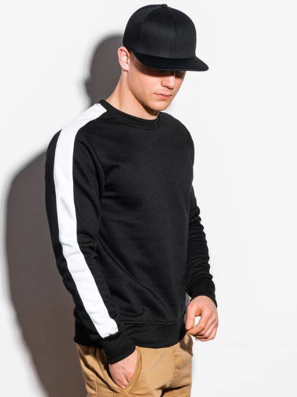 Bluza męska bez kaptura OM-SSNZ-22FW-010 - V4 czarna