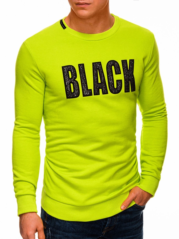 Bluza męska bez kaptura 1316B - limonkowa