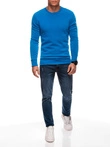 Jednolita męska bluza dresowa round neck BASIC – niebieska V1 EM-SSBN-0100