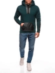 Bluza męska z kapturem 1696B - ciemnozielona
