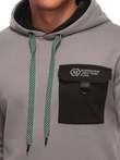 Bluza męska z kapturem 1700B - szara