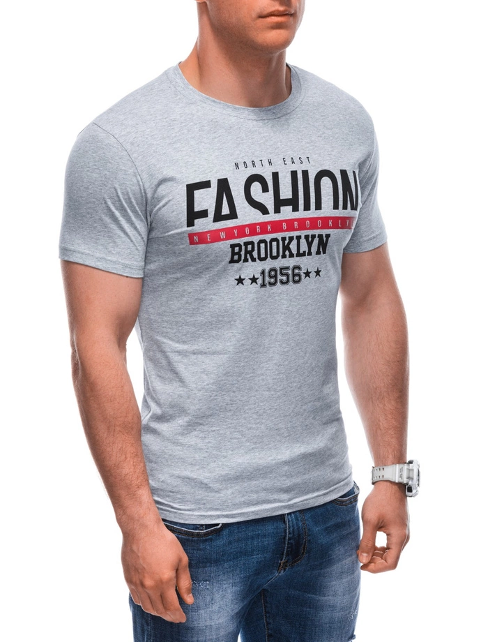 T-shirt męski z nadrukiem 1933S - szary