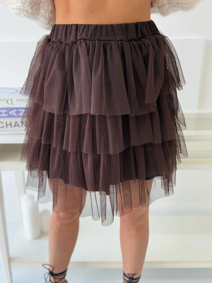 Spódnica damska GLR017 - brązowa