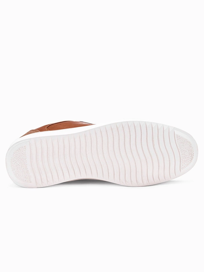 Buty męskie trampki T373 - brązowe