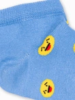 Skarpety męskie krótkie ze wzorem emotek - jasnoniebieskie V1 177U