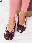 Kapcie baleriny damskie 436LR - brązowe