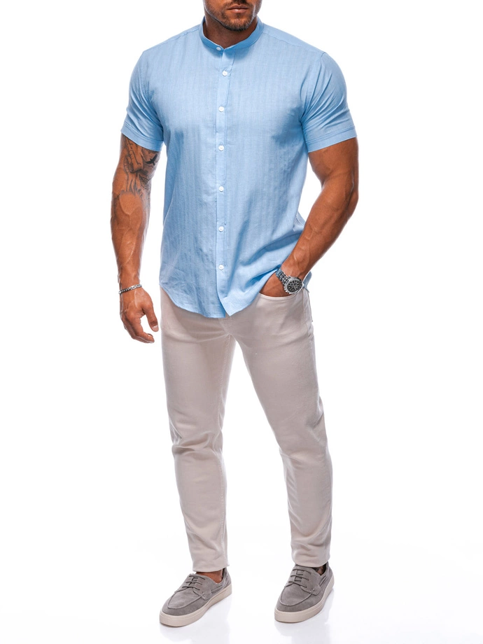 Koszula męska z krótkim rękawem 690K - błękitna