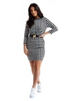 Sukienka damska 095DLR - czarna/biała