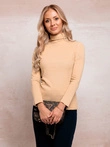 Sweter damski z golfem 021ELR - beżowy