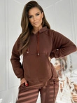 Bluza damska z kapturem 042TLR - brązowa