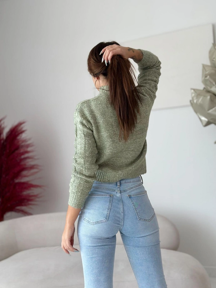 Sweter damski 023ELR - oliwkowy