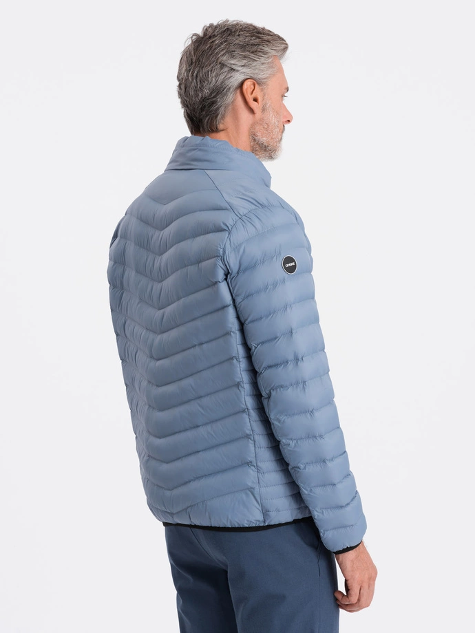 Kurtka męska pikowana 528C - jasnoniebieska V8