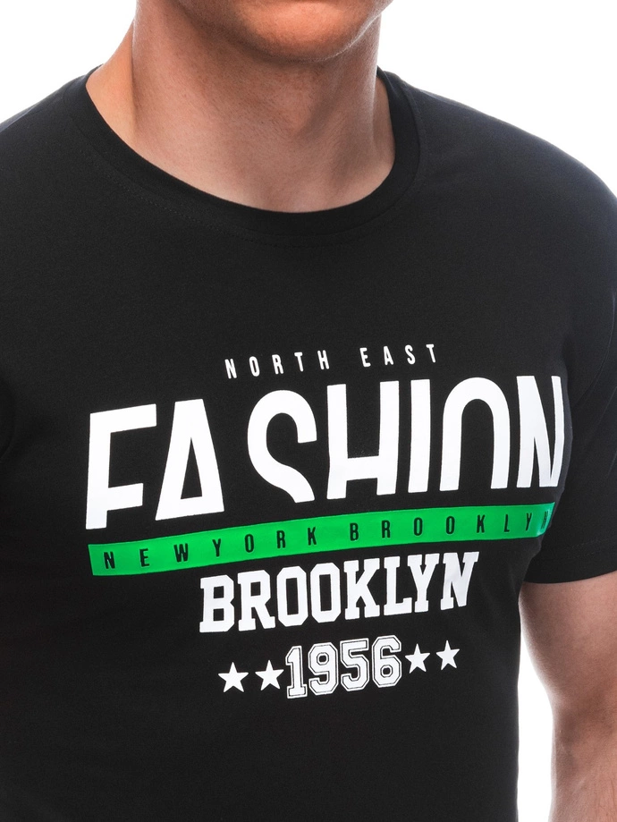 T-shirt męski z nadrukiem 1933S - czarny