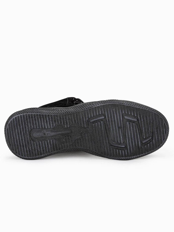 Buty męskie sneakersy wysokie - czarne V3 T380