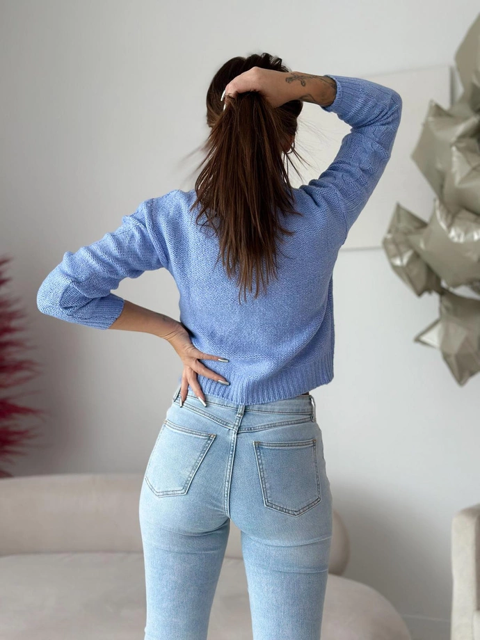 Sweter damski 023ELR - niebieski