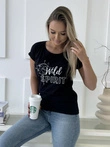 T-shirt z nadrukiem SLR095- czarny