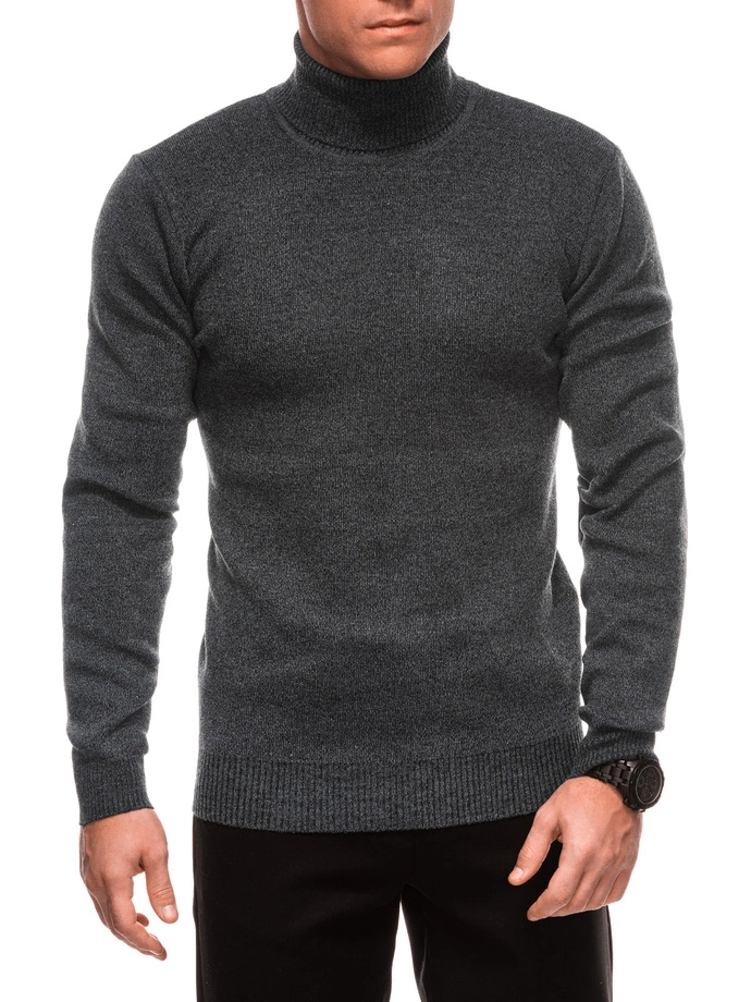 Męski zimowy sweter 249E – grafitowy