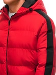 Kurtka męska zimowa pikowana - czerwona V2 EM-JAHP-0101
