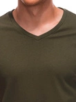 T-shirt męski basic V-neck EM-TSBS-0101 - oliwkowy V9