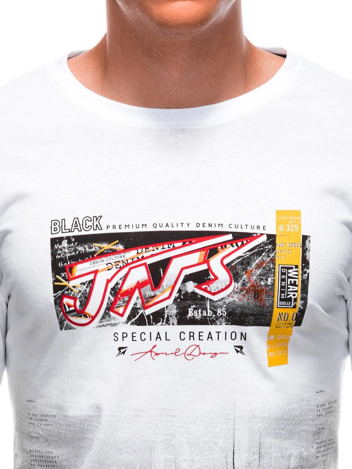 T-shirt męski z nadrukiem 1890S - biały