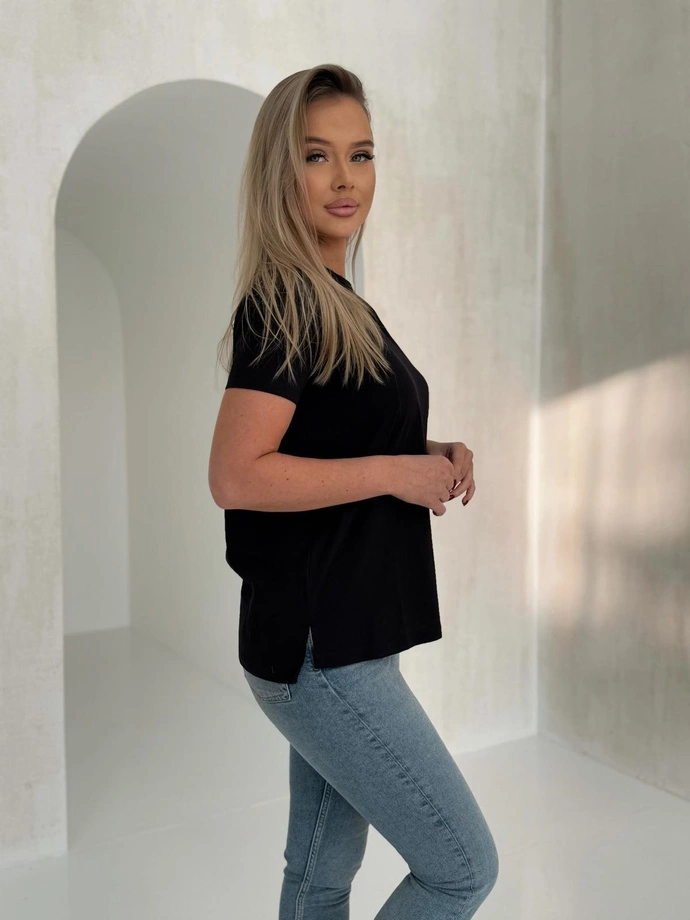 T-shirt oversize SLR094 - czarna