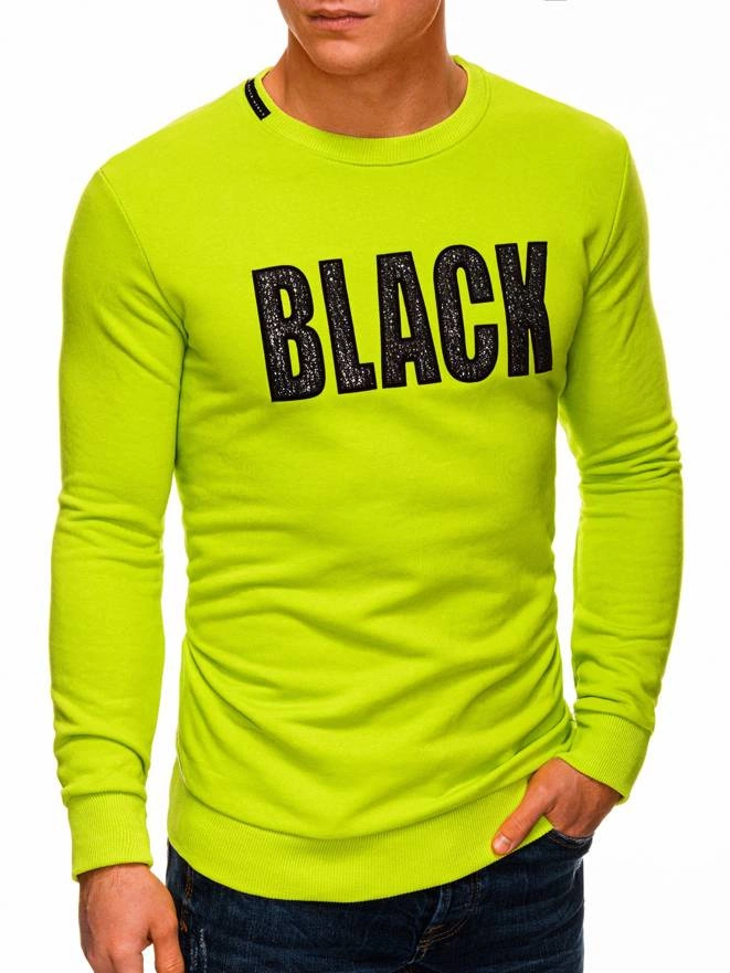Bluza męska bez kaptura 1316B - limonkowa