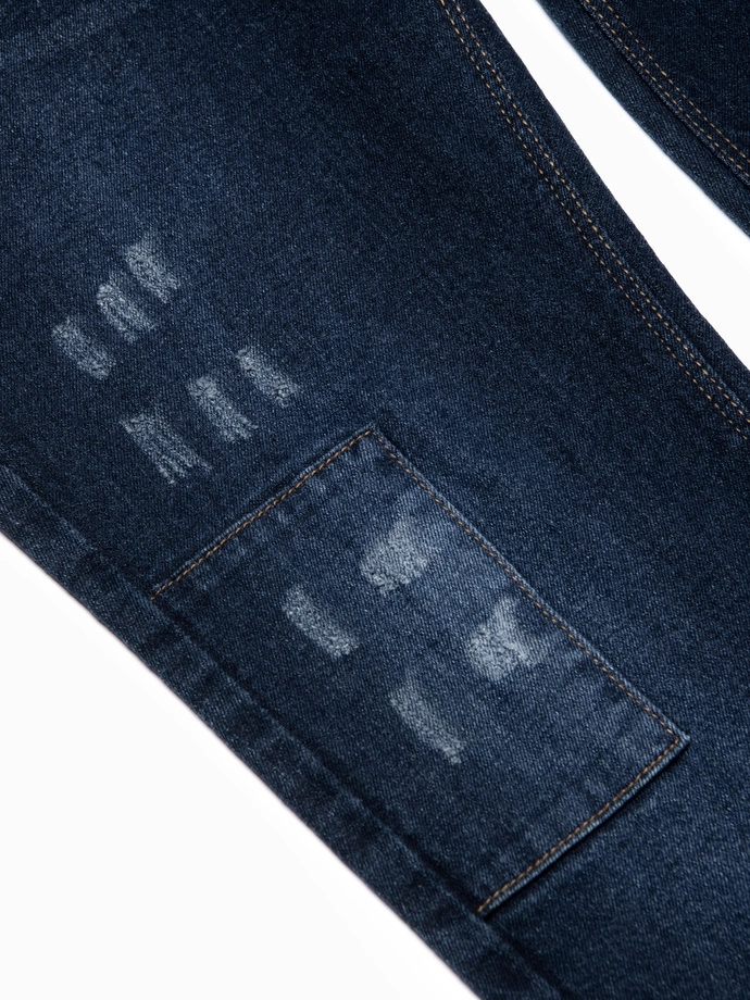 Spodnie męskie jeansowe joggery 907P - czarne